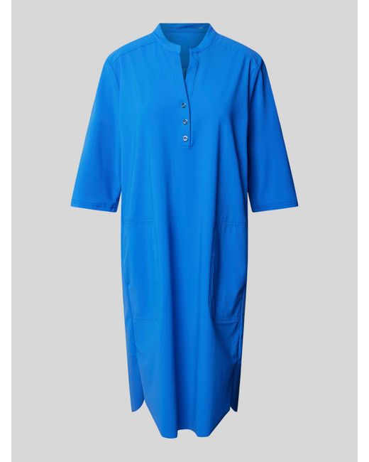 RAFFAELLO ROSSI Knielange Jurk in het Blauw Lyst NL