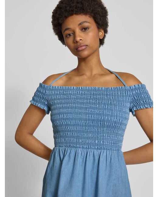 Tommy Hilfiger Blue Tailliertes Minikleid aus reiner Baumwolle