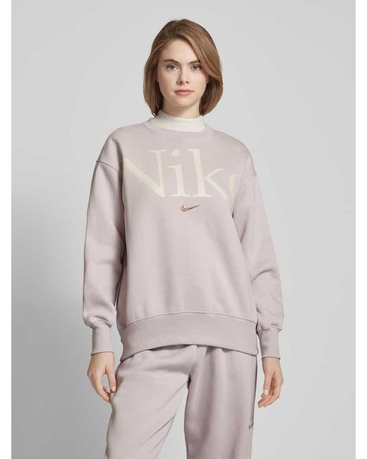 Nike Pink Oversized Sweatshirt mit Logo-Stitching