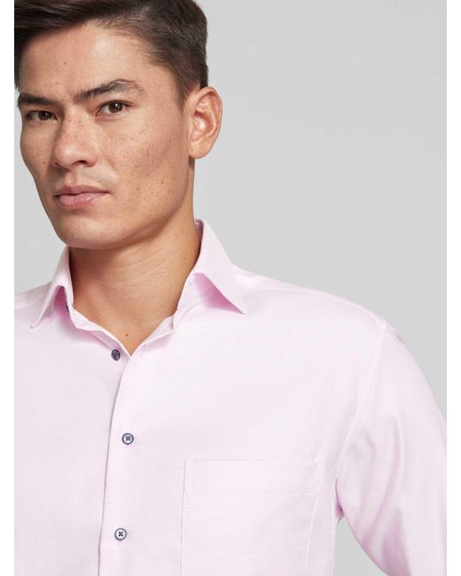 Eterna Comfort Fit Zakelijk Overhemd Met Kentkraag in het Pink voor heren