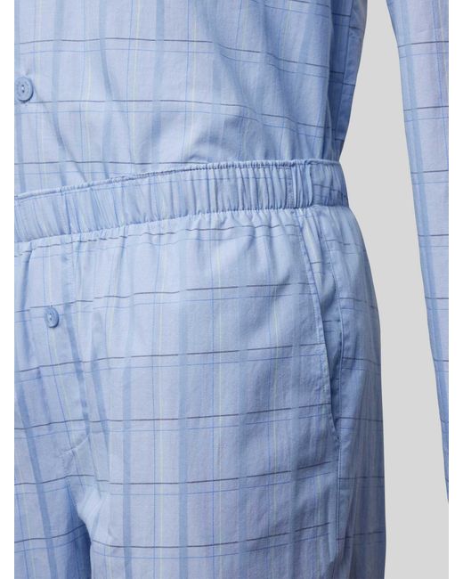 Hanro Pyjama Met All-over Motief in het Blue voor heren