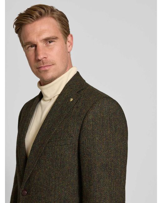 Carl Gross Harris Tweed Colbert Van Scheerwol, Model 'Theo' in het Green voor heren