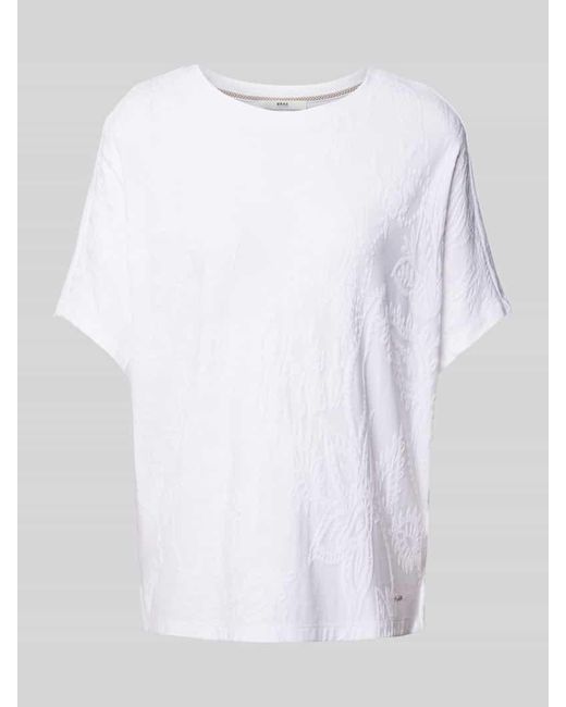 Brax White T-Shirt mit floralem Muster