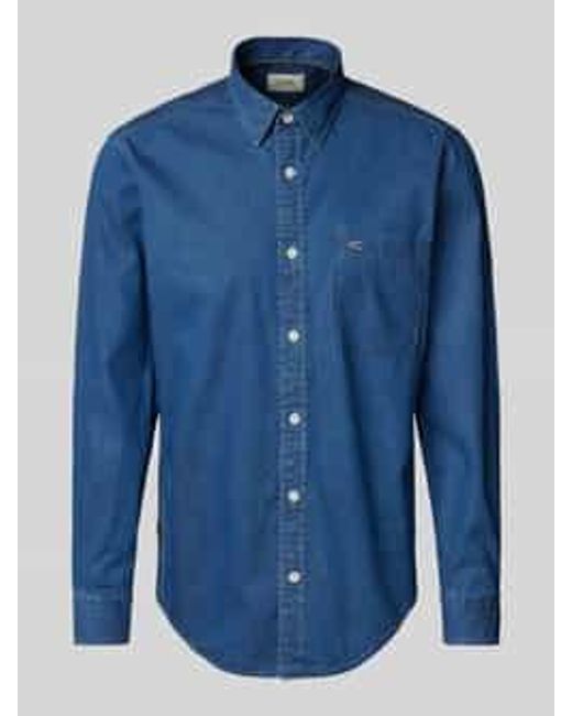 Camel Active Regular Fit Jeansoverhemd Met Kentkraag in het Blue voor heren