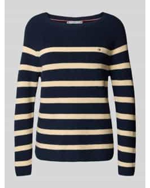 Tommy Hilfiger Regular Fit Gebreide Pullover Van Zuiver Katoen in het Blue