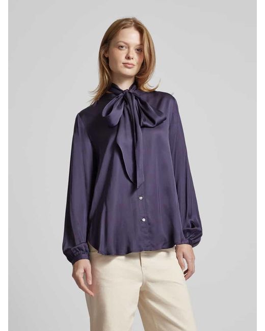 Emily Van Den Bergh Blue Regular Fit Bluse Mit Durchgehender Knopfleiste
