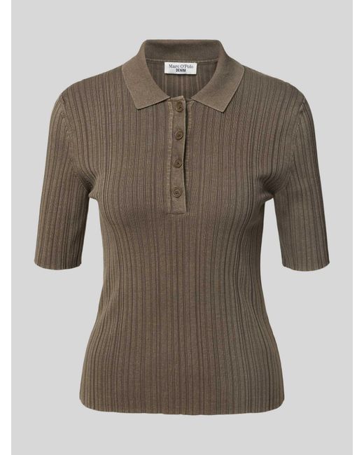 Marc O' Polo Poloshirt Met Korte Knoopsluiting in het Green