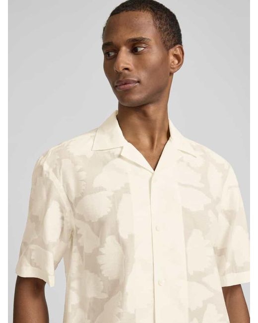Boss Relaxed Fit Freizeithemd mit Resortkragen Modell 'LARS' in Natural für Herren