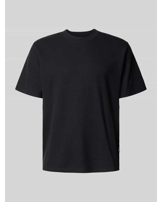 Jack & Jones T-Shirt mit Strukturmuster Modell 'EAUSTIN' in Black für Herren