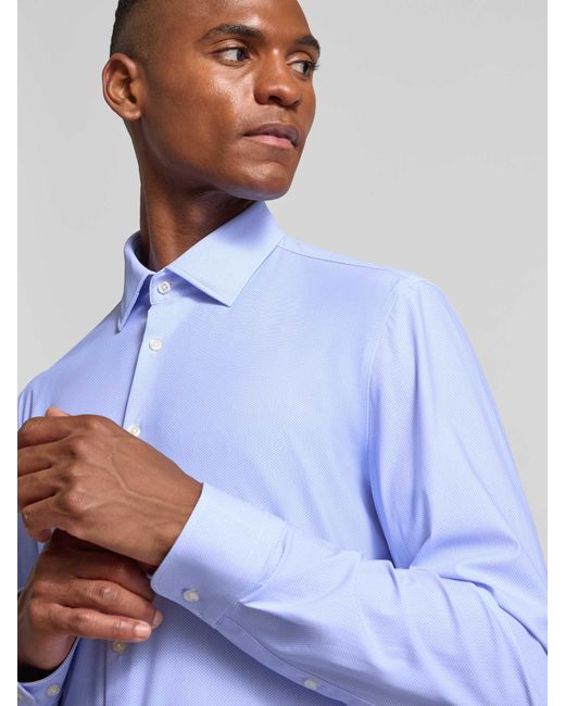 Jake*s Slim Fit Zakelijk Overhemd Met Kentkraag in het Blue voor heren