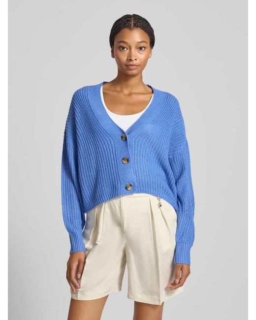 ONLY Blue Regular Fit Strickjacke mit überschnittenen Schultern MODELL 'CAROL'