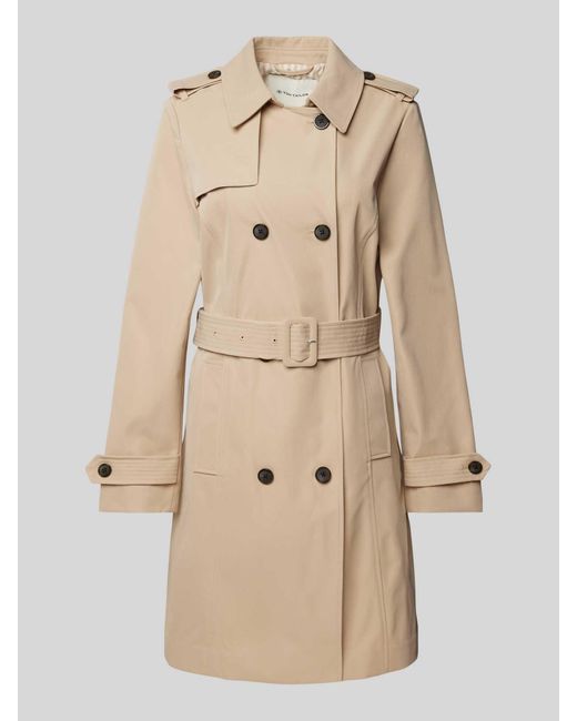 Tom Tailor Regular Fit Trenchcoat Met Riem in het Natural