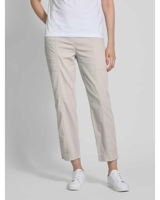 Toni White Regular Fit Jogpants mit verkürztem Schnitt Modell 'Sue'