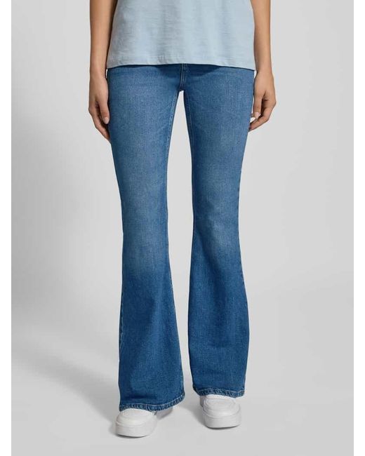 Noisy May Blue Flared Jeans im 5-Pocket-Design Modell 'KAREEN'
