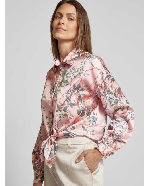 Guess Pink Bluse mit floralem Print Modell 'BOWED JUN'
