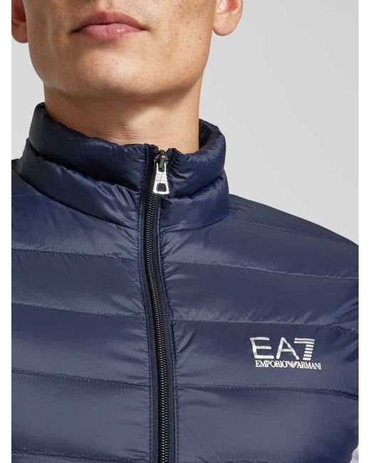 EA7 Steppweste Mit Stehkragen Modell 'Lightdown' in Blue für Herren