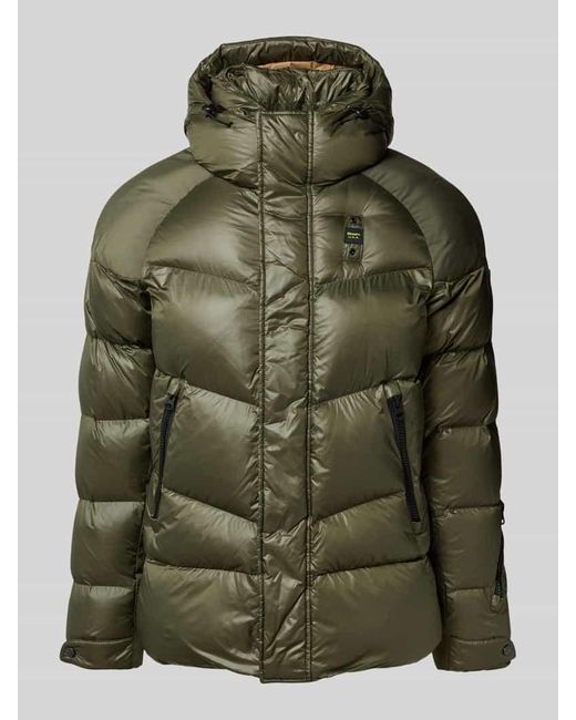 Blauer Usa Steppjacke mit Label-Patch Modell 'CROWN' in Green für Herren