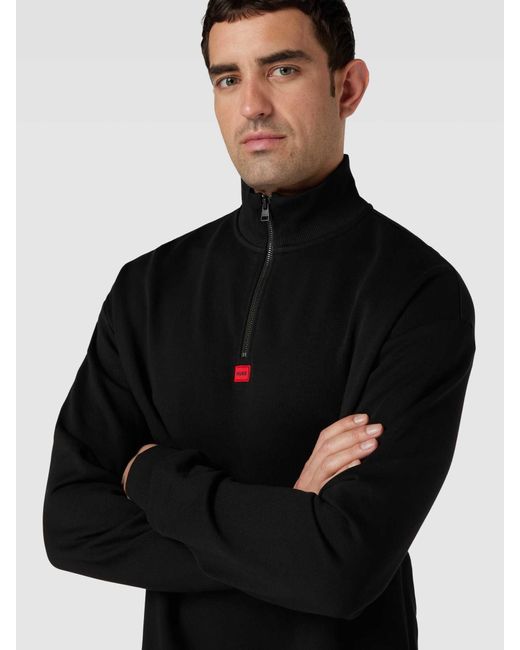 HUGO Sweatshirt Met Labeldetail in het Black voor heren