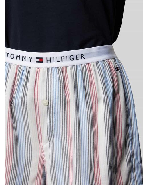 Tommy Hilfiger Blue Pyjama mit Logo-Stitching