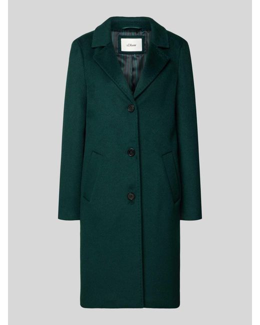 S.oliver Regular Fit Lange Jas Met Wol in het Green