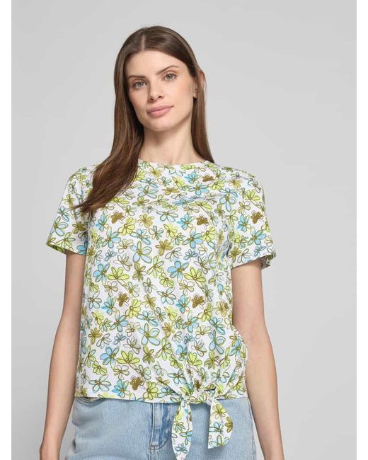 Tom Tailor Metallic Regular Fit T-Shirt Mit Knoten Detail