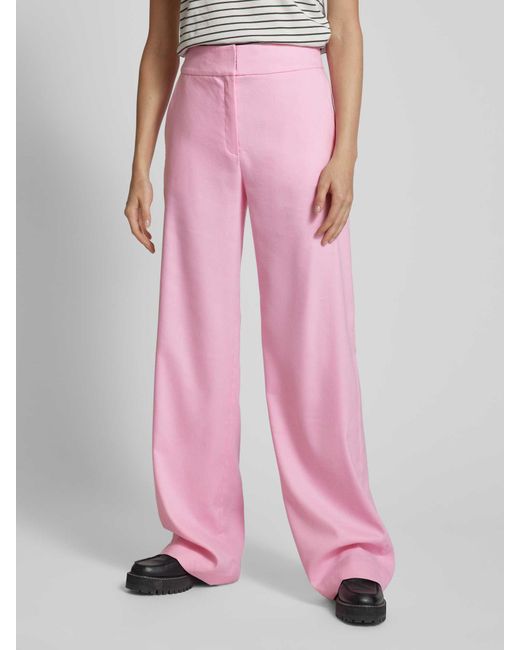 HUGO Pink Marlenehose mit seitlichen Eingrifftaschen Modell 'Hauba'