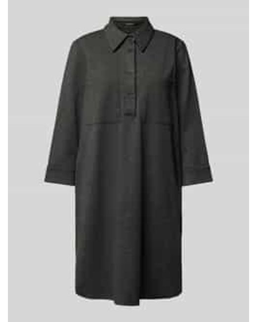 Opus Knielange Jurk Met Platte Kraag in het Black