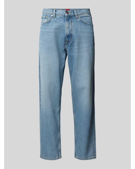 HUGO Relaxed Tapered Fit Jeans in het Blue voor heren