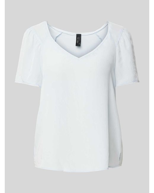 Marc Cain Regular Fit Blouseshirt Met V-Hals in het White