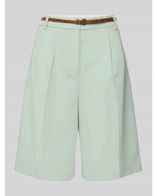 Christian Berg Women Green Bermudas mit Eingrifftaschen und Gürtel