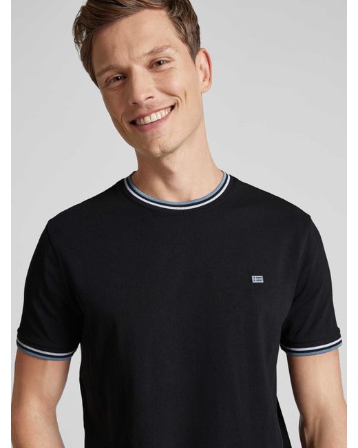 Christian Berg Men T-shirt Met Ronde Hals in het Black voor heren