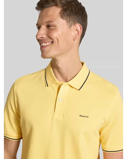 Gant Poloshirt mit Label-Stitching in Yellow für Herren