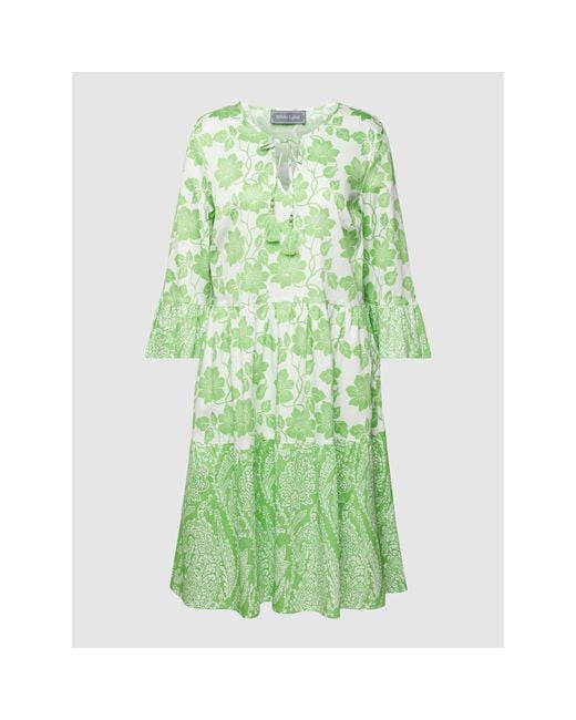 White Label Green Knielanges Kleid mit floralem Muster