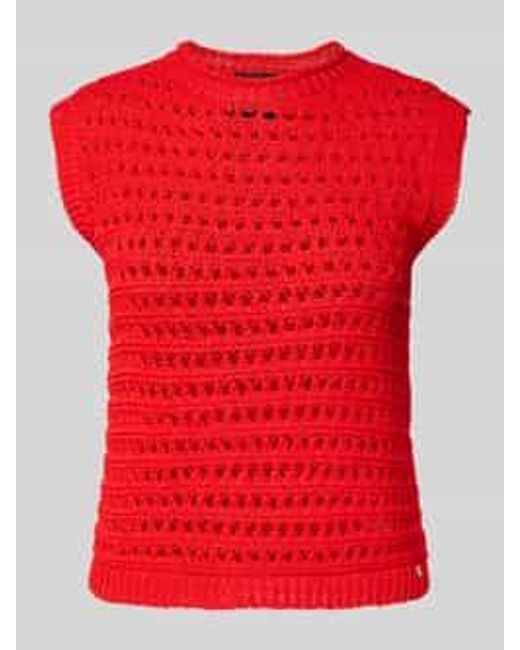 Marc Cain Tricottop Met Ajourpatroon in het Red