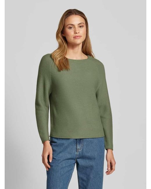S.oliver Green Regular Fit Strickpullover aus Baumwoll-Mix mit Raglanärmeln
