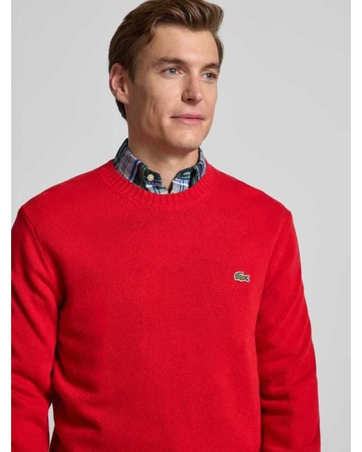 Lacoste Regular Fit Strickpullover aus reiner Wolle in Red für Herren
