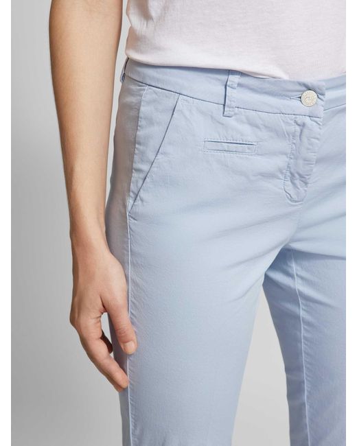Cambio Regular Fit Stoffen Broek Met Strookzak, Model 'Stella' in het Blue