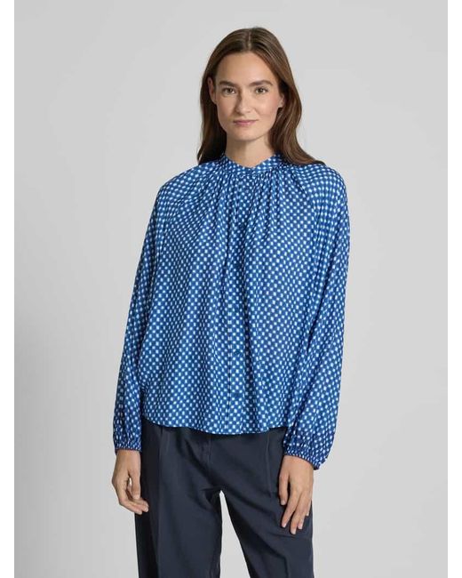 Windsor. Blue Regular Fit Bluse aus Viskose-Seide-Mix