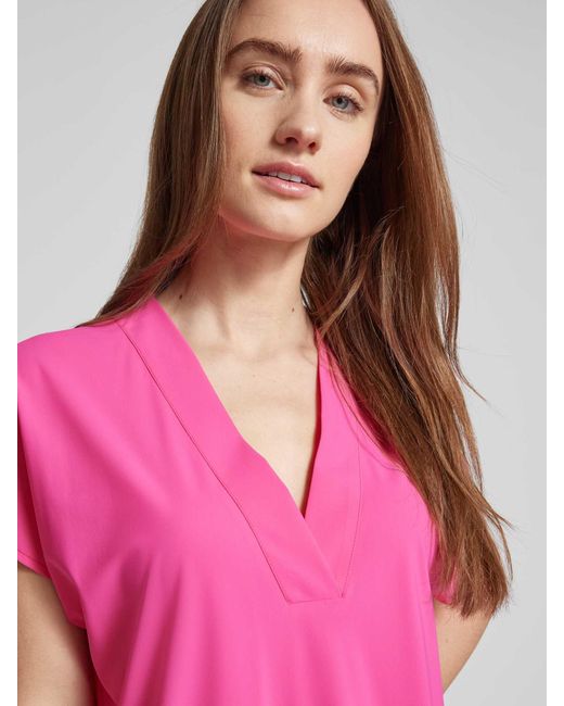 RAFFAELLO ROSSI Pink Knielanges Kleid mit V-Ausschnitt Modell 'JOYCE'