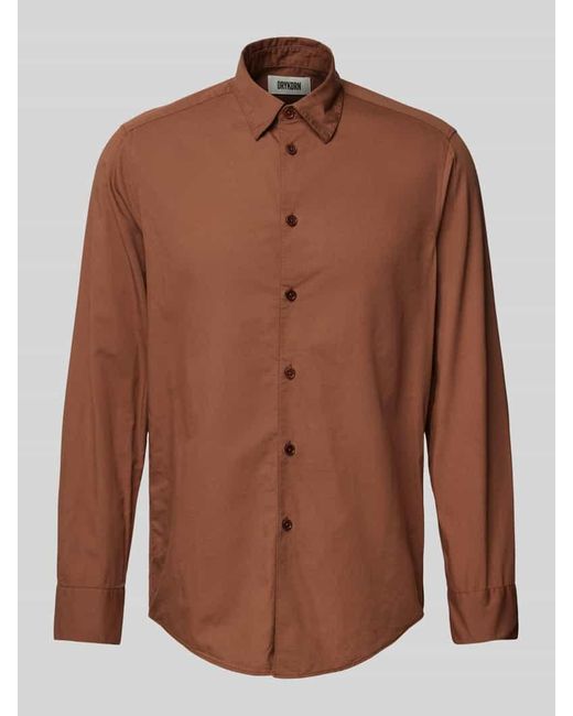 Drykorn Freizeithemd Mit Knopfleiste Modell 'Ramis' in Brown für Herren