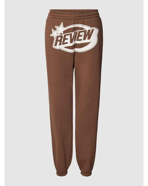 Review Brown Sweatpants mit Puff Logo-Print