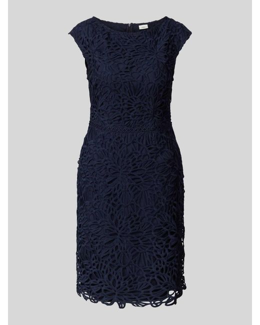 S.oliver Blue Knielanges Kleid mit U-Boot-Ausschnitt