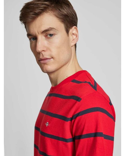 Gant T-Shirt mit Label-Stitching in Red für Herren