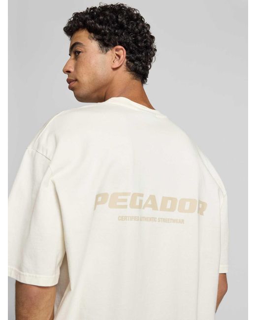 PEGADOR Oversized T-shirt Met Labelprint in het White voor heren