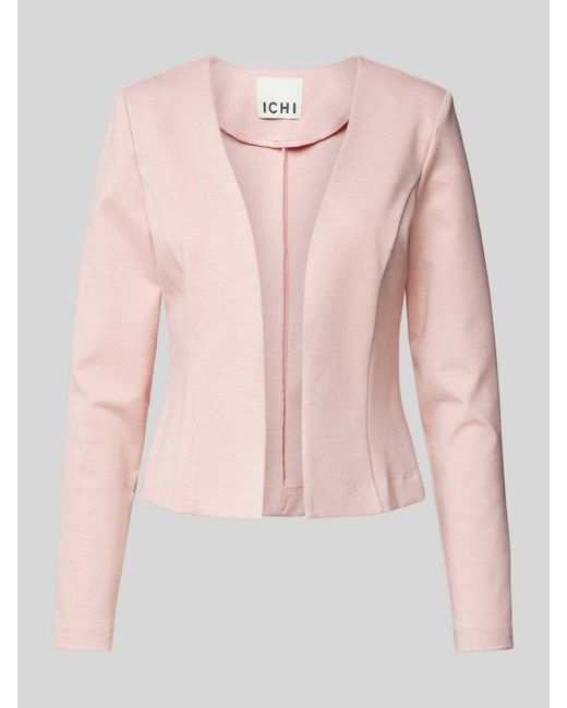 Ichi Regular Fit Blazer Met Opengewerkte Voorkant in het Pink
