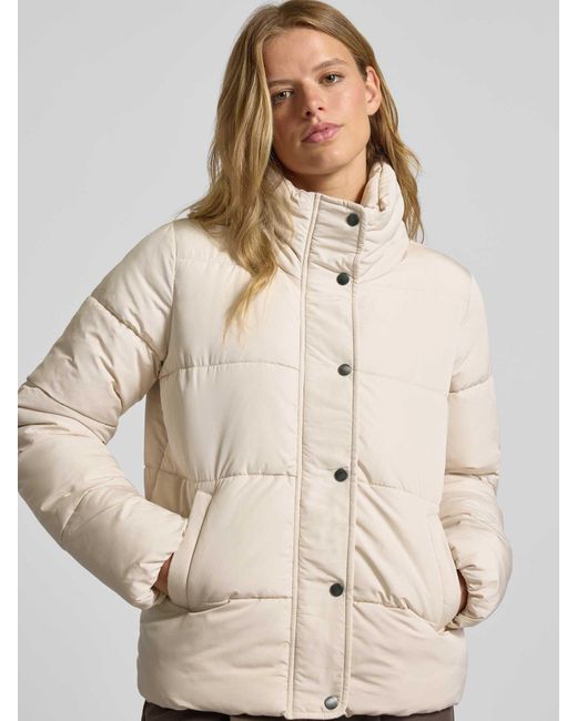 ONLY Regular Fit Gewatteerd Jack Met Opstaande Kraag, Model 'Newcool' in het Natural