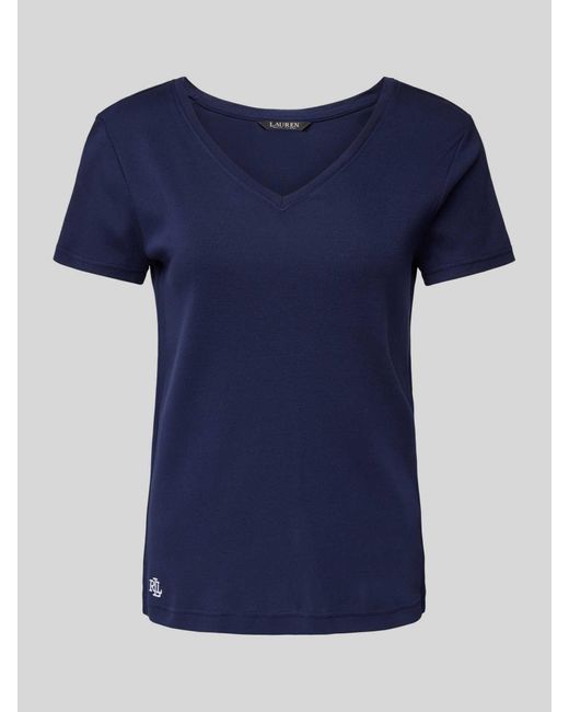 Ralph Lauren T-shirt Met V-hals in het Blue