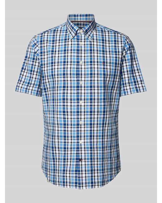 Tommy Hilfiger Regular Fit Business-Hemd mit Button-Down-Kragen in Blue für Herren