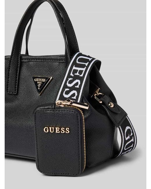 Guess Black Handtasche mit Label-Applikation Modell 'LATONA'
