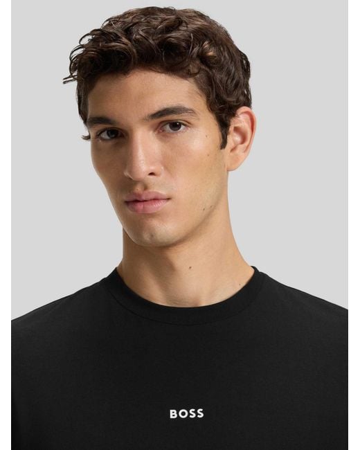 Boss Regular Fit Shirt Met Lange Mouwen Van Katoenmix Model 'Tchark' in het Black voor heren